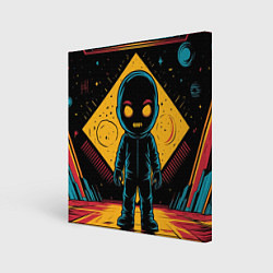 Холст квадратный Недовольный инопланетянин, цвет: 3D-принт