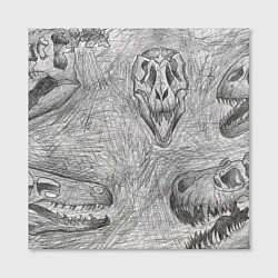 Холст квадратный Черепа динозавров - эскиз, цвет: 3D-принт — фото 2