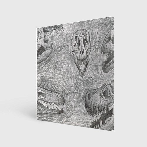 Картина квадратная Черепа динозавров - эскиз / 3D-принт – фото 1