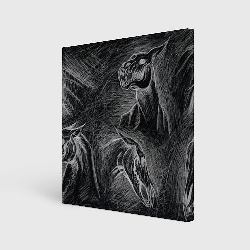 Картина квадратная Черепа лошадей - эскиз / 3D-принт – фото 1