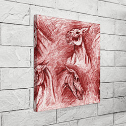 Холст квадратный Черепа лошадей - эскиз, цвет: 3D-принт — фото 2