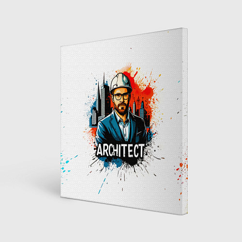 Картина квадратная Архитектор на белом / 3D-принт – фото 1