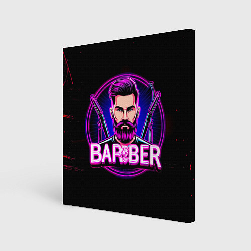 Картина квадратная Барбер неон / 3D-принт – фото 1