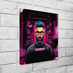 Холст квадратный Барбер киберпанк, цвет: 3D-принт — фото 2
