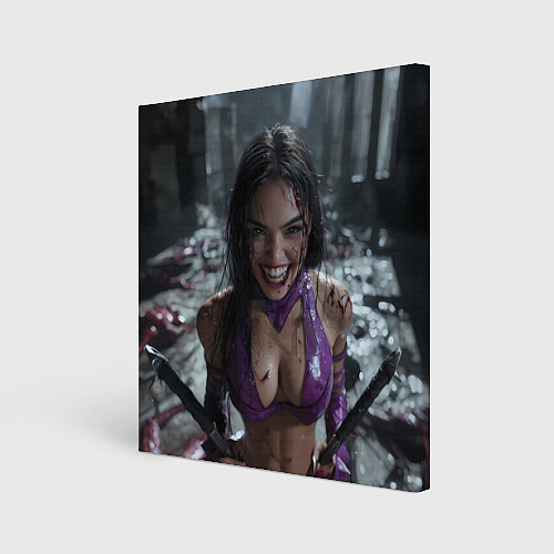 Картина квадратная Довольная Милина Мортал комбат / 3D-принт – фото 1