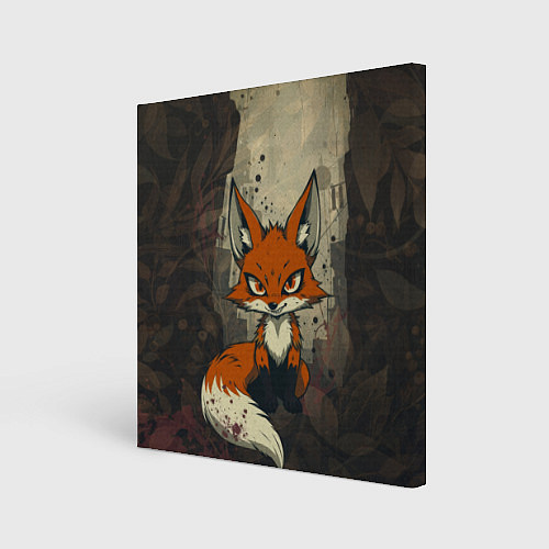 Картина квадратная Рыжий лис хитрец / 3D-принт – фото 1