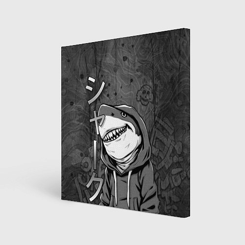 Картина квадратная Акула в капюшоне / 3D-принт – фото 1
