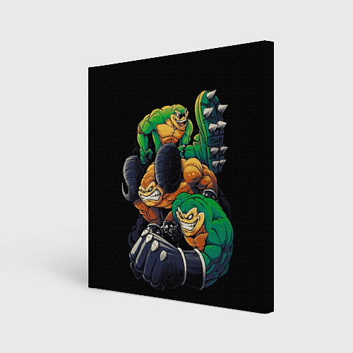 Картина квадратная Battletoads trio / 3D-принт – фото 1