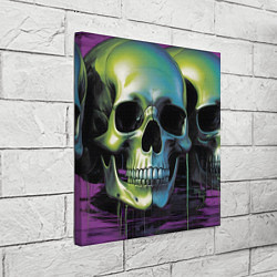 Холст квадратный Черепа отливающие неоном, цвет: 3D-принт — фото 2