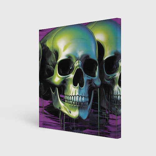 Картина квадратная Черепа отливающие неоном / 3D-принт – фото 1