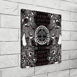 Холст квадратный Дерево жизни и древние руны, цвет: 3D-принт — фото 2