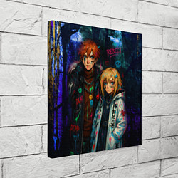 Холст квадратный Люмин и Тарталья потеки краски, цвет: 3D-принт — фото 2