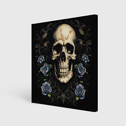 Картина квадратная Череп в розах