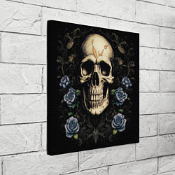 Холст квадратный Череп в розах, цвет: 3D-принт — фото 2