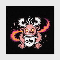 Холст квадратный Кофейный инопланетянин, цвет: 3D-принт — фото 2