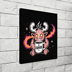 Холст квадратный Кофейный инопланетянин, цвет: 3D-принт — фото 2