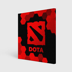 Холст квадратный Dota - red gradient, цвет: 3D-принт