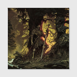 Холст квадратный Рыцарь в сумеречном лесу, цвет: 3D-принт — фото 2