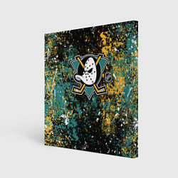 Холст квадратный Anaheim Ducks NHL black, цвет: 3D-принт