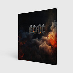 Холст квадратный ACDC металлический лого, цвет: 3D-принт