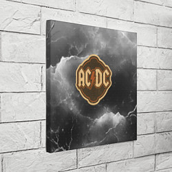 Холст квадратный ACDC ретро логотип, цвет: 3D-принт — фото 2
