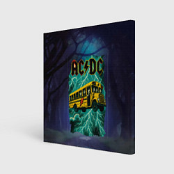 Картина квадратная Летающий автобус с ACDC