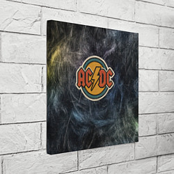 Холст квадратный ACDC логотип олдскул, цвет: 3D-принт — фото 2