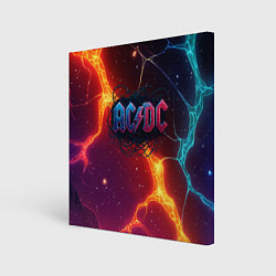 Холст квадратный ACDC логотип в градиенте, цвет: 3D-принт