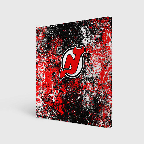 Картина квадратная New Jersey Devils NHL black / 3D-принт – фото 1