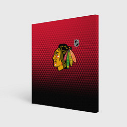 Холст квадратный Чикаго Блэкхокс - геометрический градиент, цвет: 3D-принт