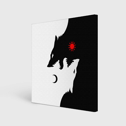 Картина квадратная Инь янь волки / 3D-принт – фото 1