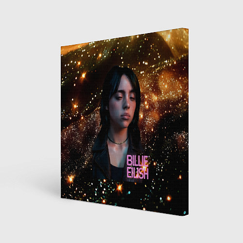 Картина квадратная Билли Айлиш с блестками на фоне / 3D-принт – фото 1