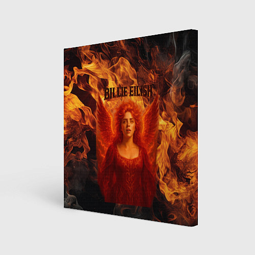 Картина квадратная Билли Айлиш из огня / 3D-принт – фото 1