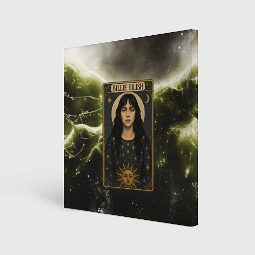 Картина квадратная Карта с Билли Айлиш / 3D-принт – фото 1