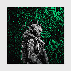 Холст квадратный Японский кибернетический Они, цвет: 3D-принт — фото 2