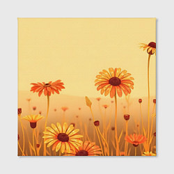 Холст квадратный Цветы на закате, цвет: 3D-принт — фото 2