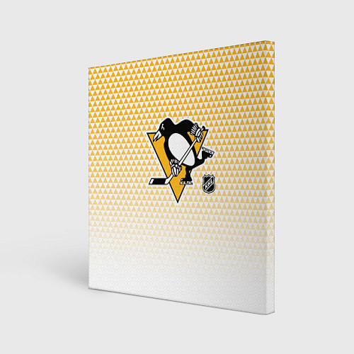 Картина квадратная Питтсбург Пингвинз - желтый и белый / 3D-принт – фото 1