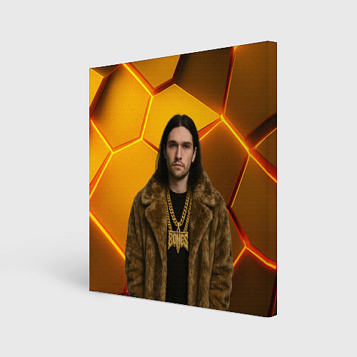 Картина квадратная Bones с цепью в шубе / 3D-принт – фото 1