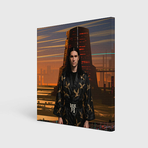 Картина квадратная Bones в халате с журавлями / 3D-принт – фото 1