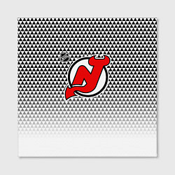 Холст квадратный Нью Джерси Девилз - геометрический градиент, цвет: 3D-принт — фото 2