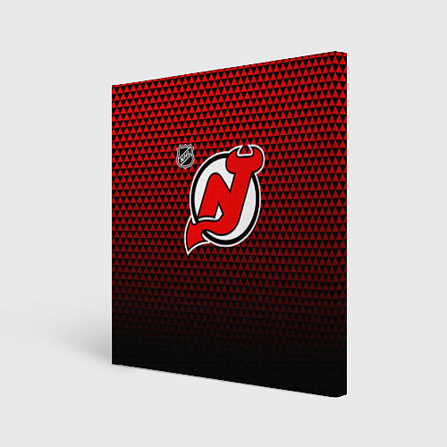 Картина квадратная Нью Джерси Девилз - красный градиент / 3D-принт – фото 1