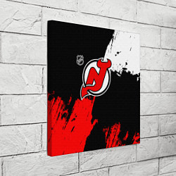 Холст квадратный Нью Джерси Девилз - брызги краски, цвет: 3D-принт — фото 2
