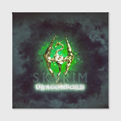Холст квадратный Skyrim gold logo Dragonborn, цвет: 3D-принт — фото 2