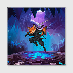 Холст квадратный Лис ниндзя в прыжке, цвет: 3D-принт — фото 2