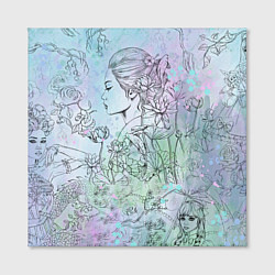 Холст квадратный Скетч японские дорамы, цвет: 3D-принт — фото 2