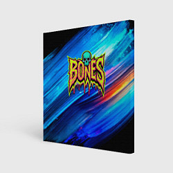 Холст квадратный Bones лого из краски, цвет: 3D-принт