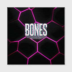Холст квадратный Bones белый глитч лого, цвет: 3D-принт — фото 2