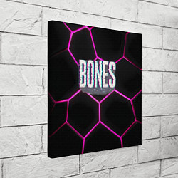 Холст квадратный Bones белый глитч лого, цвет: 3D-принт — фото 2