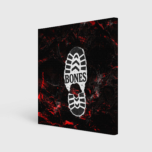 Картина квадратная Bones лого в стиле следа ботинка / 3D-принт – фото 1