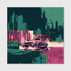 Холст квадратный Дрифтующий спорткар, цвет: 3D-принт — фото 2